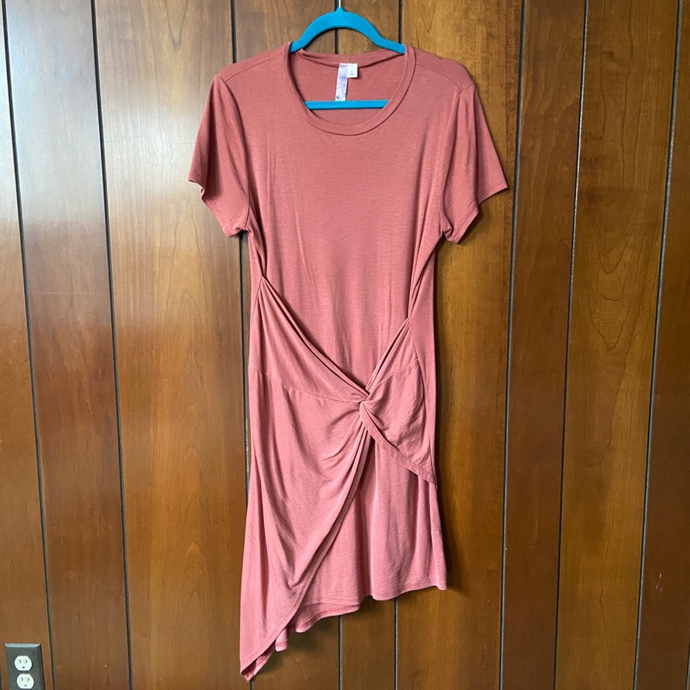 Asymmetrical faux wrap dress